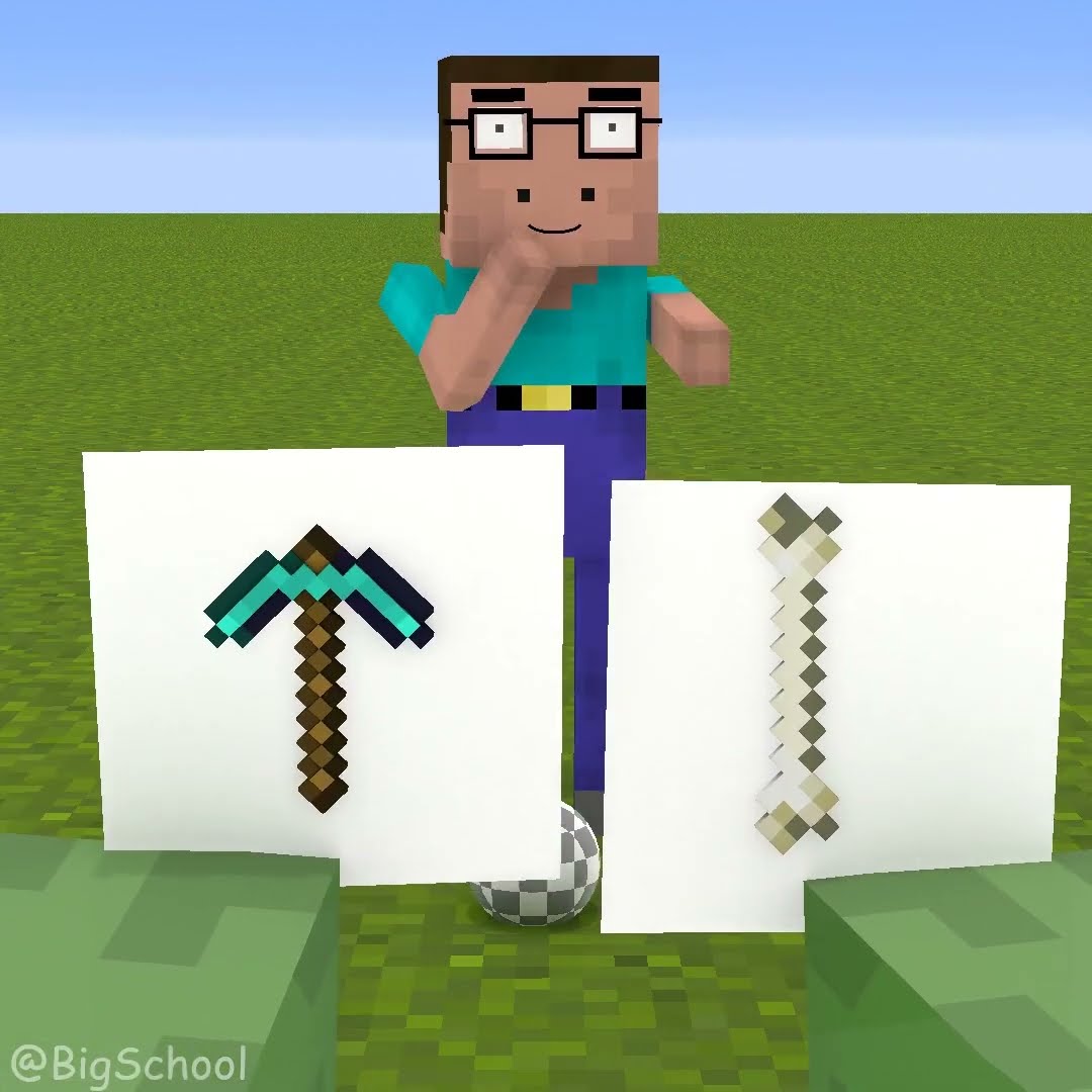 Choose the right item to play golf with Herobrine and friends! ?