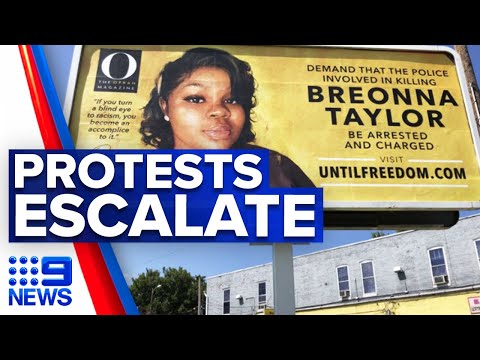 Two officers shot at a Breonna Taylor protest in the US | 9News Australia