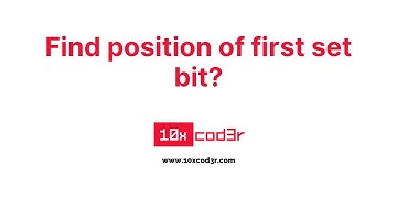 3 - Find position of first set bit  - Cracking the coding interview