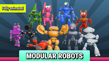 Fully Animated Low Poly Modular Robots – Stylized Sci-Fi Characters
