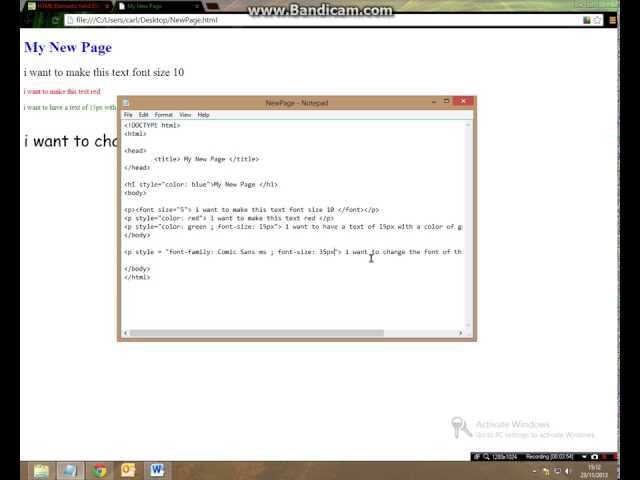 Html Font Size And Color MyPersonalWebPage1 StyleSheet1.html | PDF
