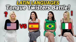 American, Spanish, Brazilian and Italian tried Latin Languages Tongue Twisters Challenge!! screenshot 3