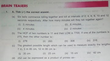 Dav  Class 6 Math Chapter 2 Brain Teasers Factors And Multiples || Q.No.1 To 5 || @madhubanclasses
