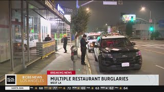 5 West LA restaurants were burglarized overnight; authorities search for 2 masked suspects