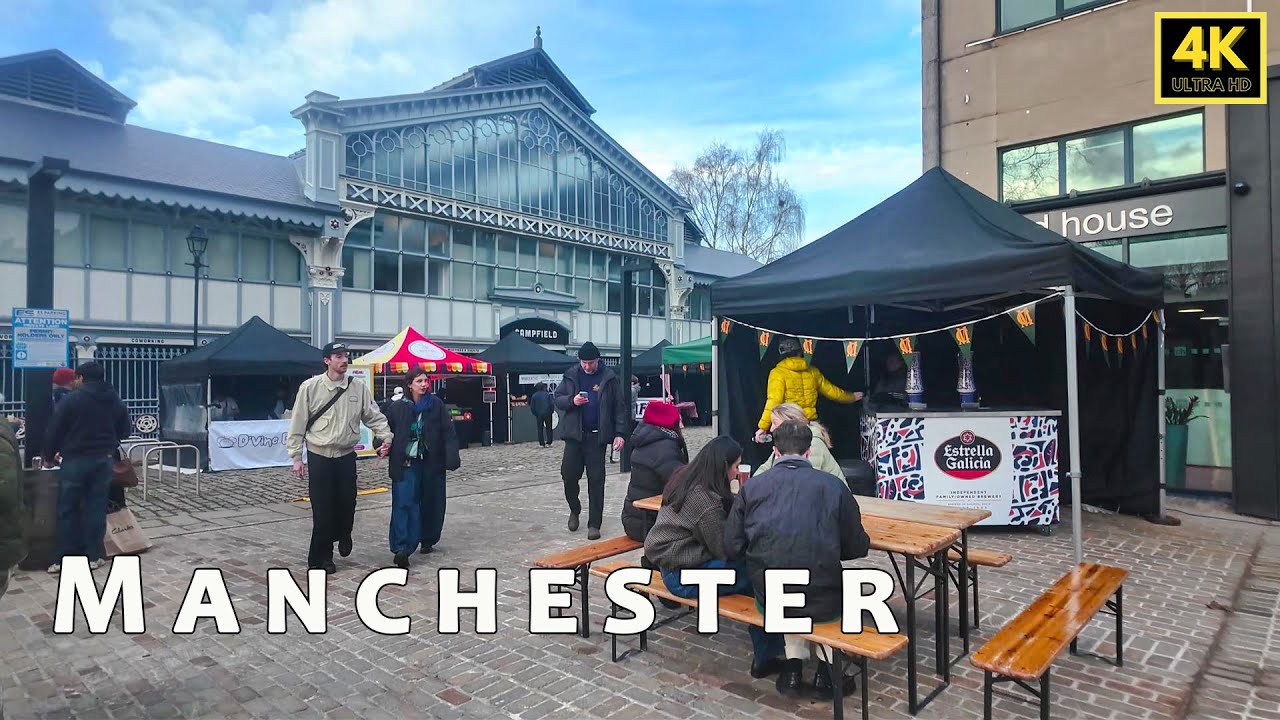 🇬🇧 Walking tour at Spinningfields from Liverpool Road to Quay Street, Hardman Square & River Irwell