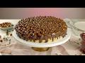 Learn How To Make Delicious Cake At Home! Cherry Marble Cake Topped With Hazelnuts &amp; Chocolate