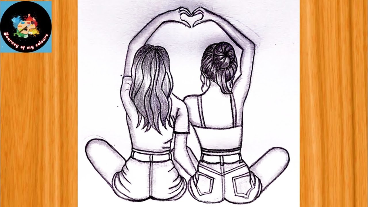 Best friend pencil sketch - step by step /very easy/how to draw ...