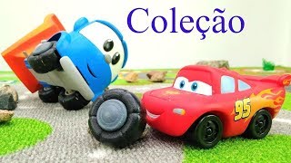 Léo o caminhão e Relâmpago McQueen em português. Coleção dos melhores vídeos com carros de brinquedo