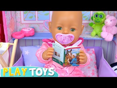 Baby Born Doll Bath time and Evening Routine in Pink Bedroom! Play Toys