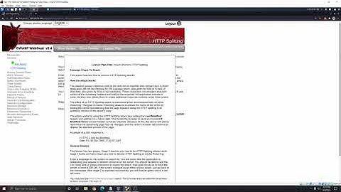 OWASP WEBGOAT v5.4 Basic & HTTP Splitting tutorial