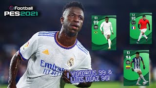 ¡ VINICIUS JUNIOR 99 & LUIS DIAZ 96 ! STATS / Pes 2021 Mobile