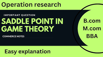saddle point in game theory in detail | B.com | M.com