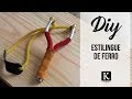 ESTILINGUE COM FORQUILHA DE FERRO (atiradeira, baladeira, funda, fisga, setra,  slingshot) - DIY
