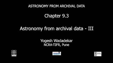 Chapter 9.3 Astronomy from archival data - III