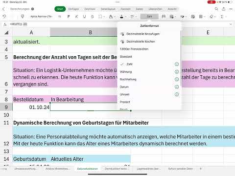 Excel HEUTE-Funktion super