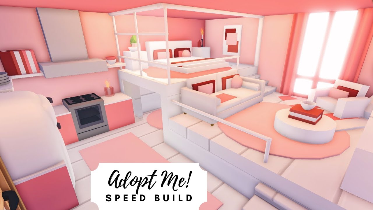 Cute Coral Pink Tiny Home Speed Build ???? Roblox Adopt Me! - Youtube