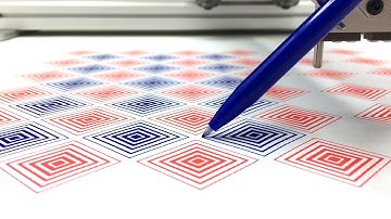 DRAWING MACHINE 17 | Grid with line thicknesses, time-lapse (Pen Plotter Art w/ AxiDraw, Processing)