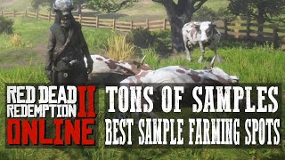 RED DEAD ONLINE - THE BEST EASY SAMPLE FARMING SPOTS - GET TONS OF EASY NATURALIST EXPERIENCE!!