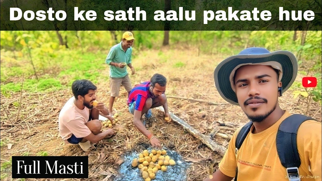 Dosto ke sath aalu pakate hue ☺️ !! Gao ka maja Goa main 😆 