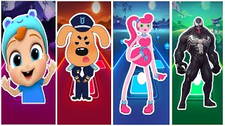 Little Angel 🆚 Sheriff Labrador 🆚 Mommy long legs 🆚 Venom |  Who is best?🎯 in Tiles Hop EDM Rush🎶