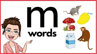 WORDS THAT START WITH LETTER Mm | 'm' Words | Phonics | Initial Sounds | LEARN LETTER Mm