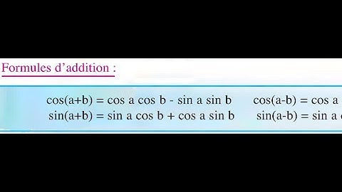 Formules trigonométriques : d