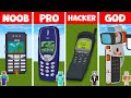 Minecraft NOOB vs PRO vs HACKER vs GOD - WORKING NOKIA PHONE HOUSE BUILD CHALLENGE