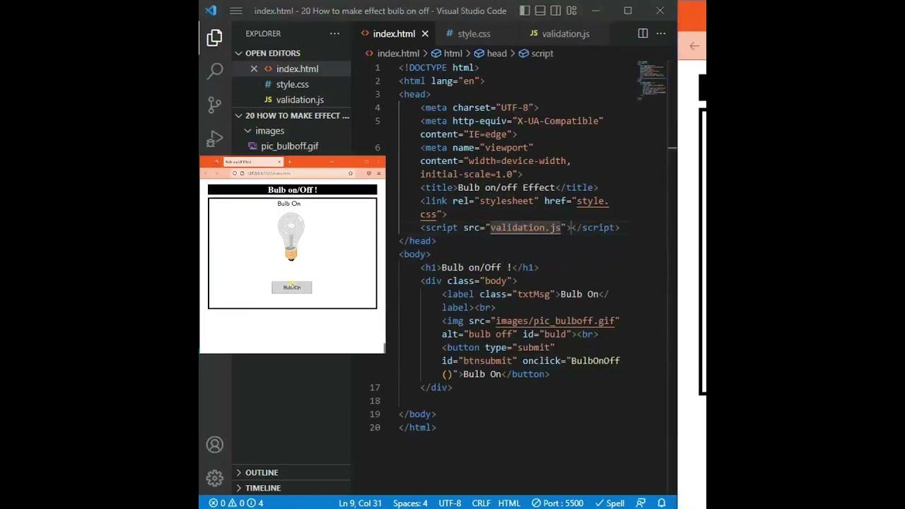 #hover How to make bulb on-off effect using HTML, CSS & JavaScript ...