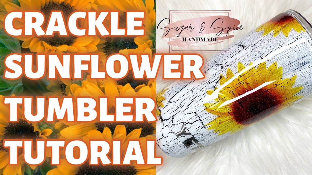 sunflower crackle tumbler
