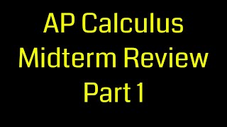 AP Calculus Midterm Review | Multiple-Choice Practice Practice Problems Explained [Part 1]