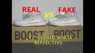 REAL VS FAKE YEEZY BOOST 350 V2 CLOUD WHITE REFLECTIVE