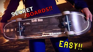 Tony Hawks Pro Skater 1 + 2 Remake | How To Get All Secret Premier Boards (Easy!!) 2024 (glitch)