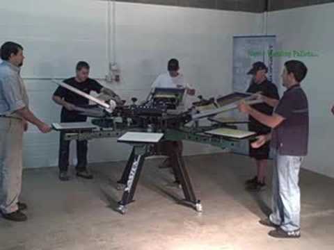 All Heads down on a Vastex V-2000 printing press