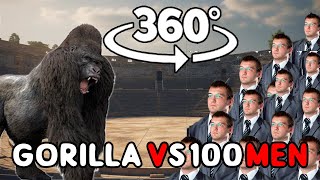 100 MEN VS 1 GORILLA - Arena Battle in 360°VR l video l 4k