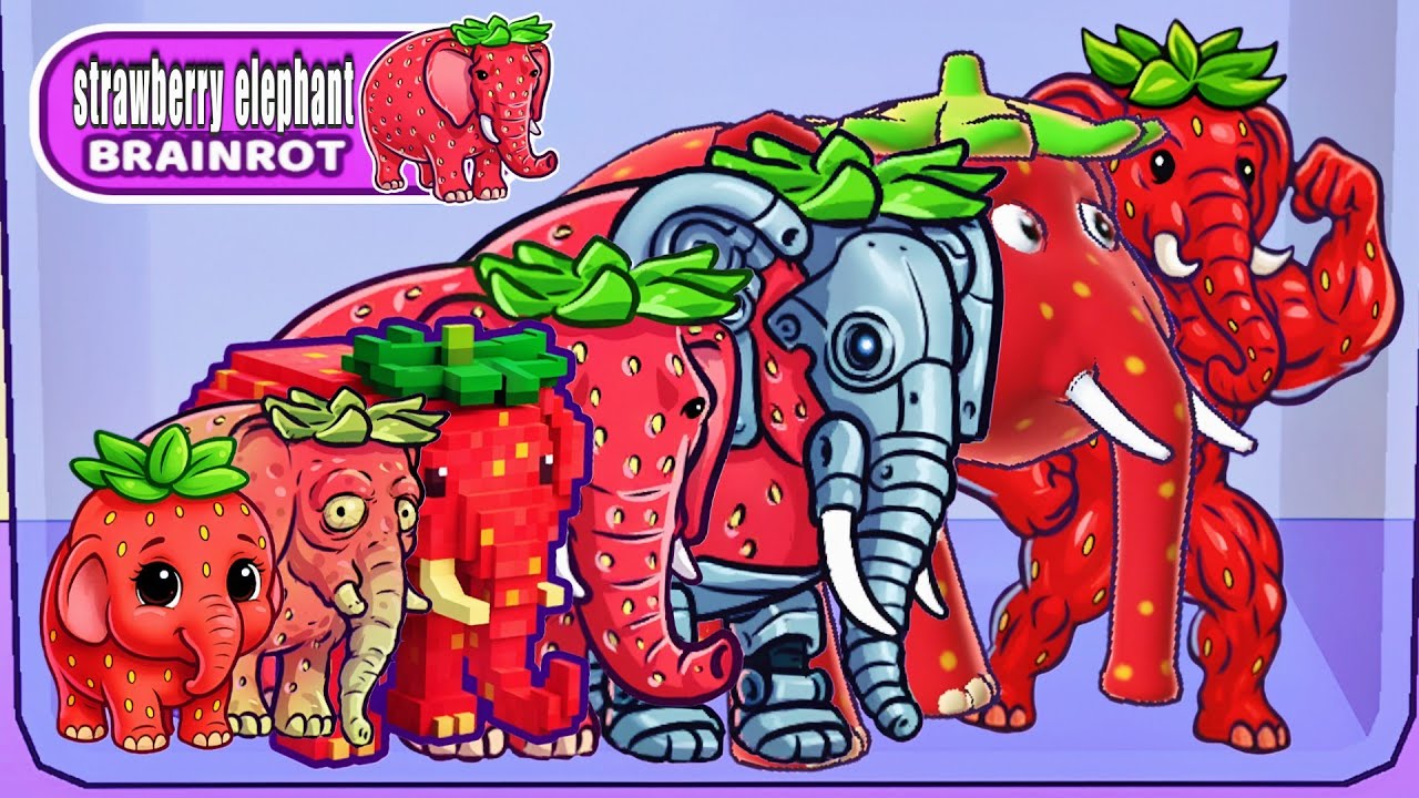 Merge Fellas 🍓🐘 Strawberry Elephant Italian Brainrot ,Robot, Zombie,Blocky,Baby, Max level Gameplay💥