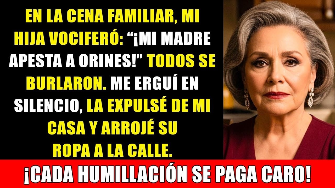En la cena mi hija gritó “mi madre huele a orines!” me paré y la eché de la casa!