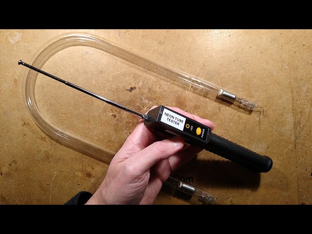 Inside a neon tube test antenna - and electronic jammer? (with