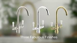 Keswick Swan Neck Mixertap in Brushed Brass | Screwfix