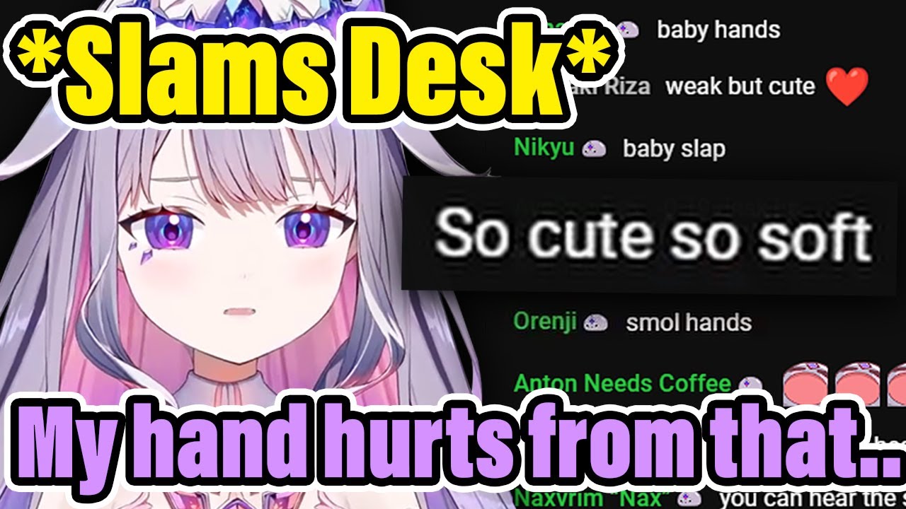 Biboo Hurts Herself Trying to Impress Chat Doing a Desk-Slam but it Turns Out Cute