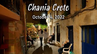 Chania Crete, walking in evening 4k, Greece 2022