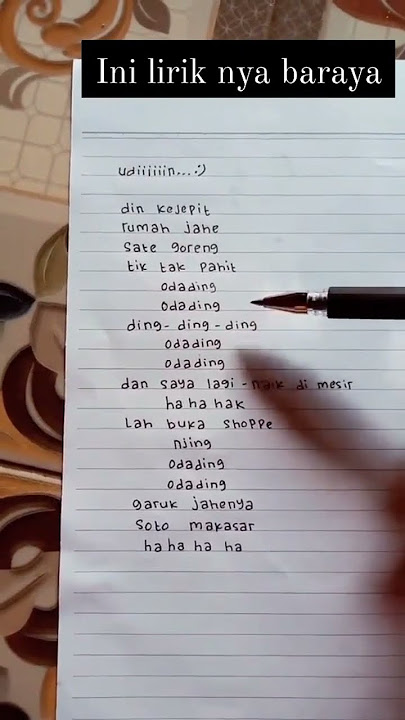 Ding Ding Odading ~ Lirik Baraya
