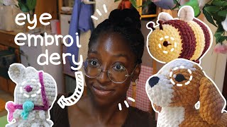 how to embroider eyes onto a plushie: stepbystep tutorial for kid friendly, cute crochet plushies