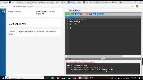write a programme to print the size for different data types