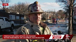 Boston fire officials give update on massive water main break