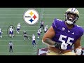 Film room steelers ot troy fautanu an elite athlete