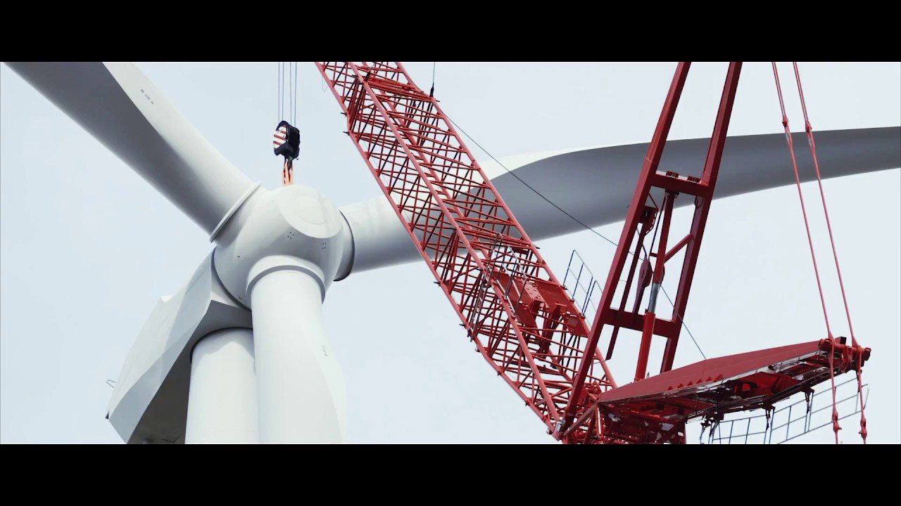 Wind turbine erection with Liebherr LTM 1750 Autovictor YouTube