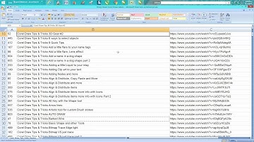 Corel Draw Tips & Tricks  List of the Videos Excel