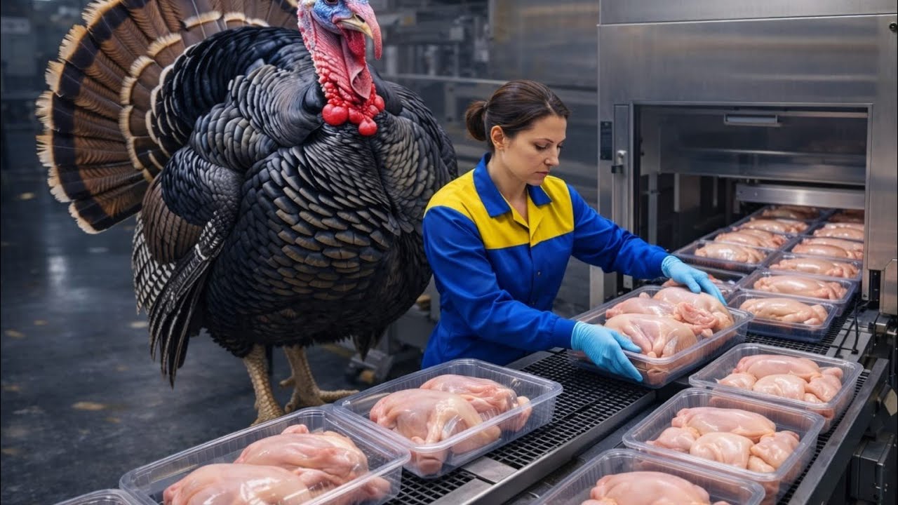 Turkey Baking Factory Tour – From Raw to Golden Roasted (Complete Industrial Process)