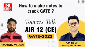 GATE 2022 Topper | Civil Engineering | Himanshu Melkani | AIR-12 | Toppers