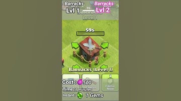 UPGRADE BARRACKS LVL 1 to BARRACKS LVL 2 || CLASH OF CLANS UPGRADE (COC)